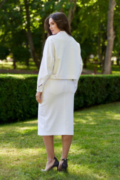 Белая джинсовая юбка с разрезом и карманами Andina city 1002 белый - фото 2