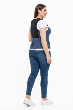 Летний синий хлопковый жилет безрукавный с открытым фасоном Avila 0934 синий - фото 5