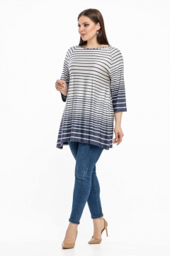 Блузон вискозный с рукавами 3/4 для урбанистического стиля Avila 0936 серо-голубой - фото 5