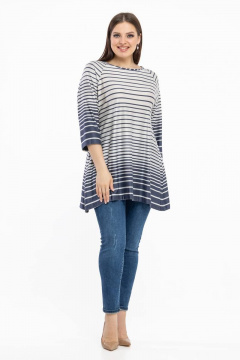 Блузон вискозный с рукавами 3/4 для урбанистического стиля Avila 0936 серо-голубой - фото 4