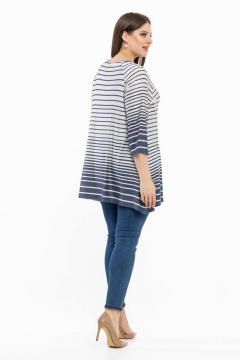 Блузон вискозный с рукавами 3/4 для урбанистического стиля Avila 0936 серо-голубой - фото 3