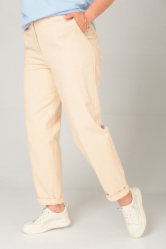 Брюки женские джинсовые с высокой талией и классикой GRATTO 3230 песок - фото 2