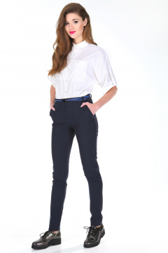 Брюки с декорациями, зауженные книзу, из высококачественного текстиля DNM 002 синий - фото 1