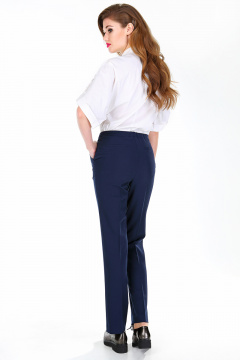 Демисезонные синие брюки классического кроя с карманами DNM 008 синий - фото 2