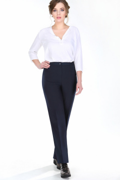 Брюки классические зауженные с высокой посадкой из текстиля DNM 012 синий - фото 1