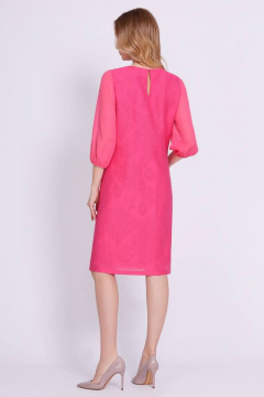 Летнее праздничное платье прямого силуэта с ажурной тканью Bazalini 4726 фуксия - фото 2