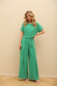 Летний комплект из блузки и брюков из легкой ткани LM КЗ8098 - фото 4