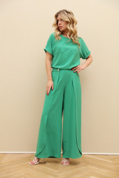 Летний комплект из блузки и брюков из легкой ткани LM КЗ8098 - фото 3