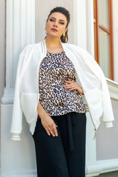 Жакет- бомбер из сетки для повседневных луків Andina 515 молоко - фото 5