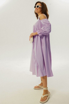 Платье свободное асимметричное с круглым вырезом Mislana С937 сирень - фото 2