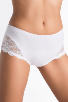 Белые хипстеры из эластичного трикотажа с кружевами Teyli 108 белый - фото 1