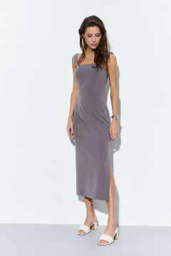 Платье: миди, прилегающего силуэта с глубоким вырезом Luitui R1068 лиловый - фото 1