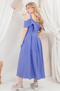 Ассиметричное льняное платье с застежкой спереди AMORI 9658 - фото 4