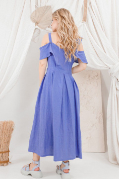 Ассиметричное льняное платье с застежкой спереди AMORI 9658 - фото 3