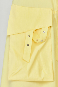 Платье бохо трапециевидное из хлопка с декоративными элементами Abbi 1009 желтый - фото 3