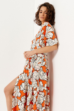 Оранжевое летнее платье из вискозы для повседневных образов Панда 138380w оранжевый - фото 2