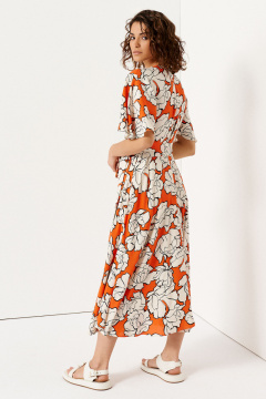 Оранжевое летнее платье из вискозы для повседневных образов Панда 138380w оранжевый - фото 4