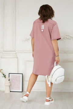 Летнее платье из хлопка с карманами и оригинальной отделкой BegiModa 1025 сакура - фото 3