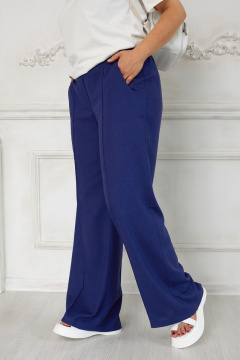 Летние свободные брюки из вискозы с карманами BegiModa 6030 индиго - фото 5