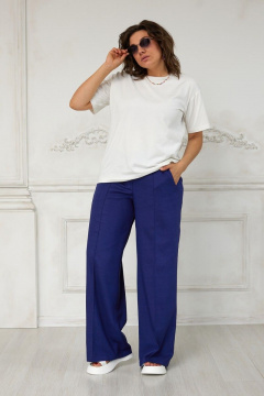 Летние свободные брюки из вискозы с карманами BegiModa 6030 индиго - фото 1