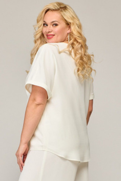 Блуза свободного силуэта из шифона с вышивкой и разрезом Angelina & Сo 842 - фото 2