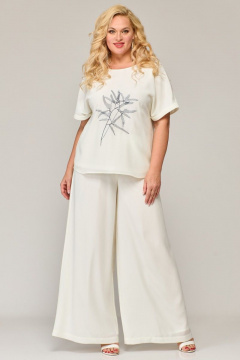 Романтичный летний комплект из шифона: блузка и брюки с вышивкой Angelina & Сo 844 - фото 5
