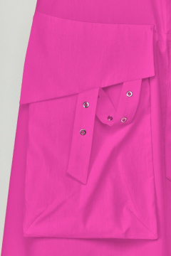 Платье бохо трапециевидное из хлопка с декоративными элементами Abbi 1009 фуксия - фото 4