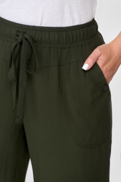 Брюки летние прямые из вискозы с карманами DaLi 4468 хаки. - фото 4