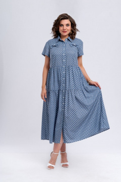 Платье с нагрудными вытачками и карманами из текстиля для повседневных образов Almirastyle 274 - фото 2