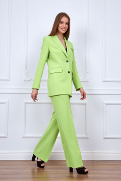 Облегающий деловой комплект жакет, брюки и блузка из текстиля Azzara 951Л - фото 1