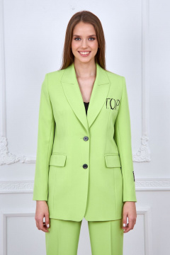 Облегающий деловой комплект жакет, брюки и блузка из текстиля Azzara 951Л - фото 2