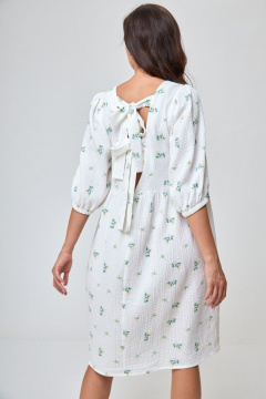 Оверсайз платье из муслина с V-образным вырезом Anelli 1295 мимоза - фото 3