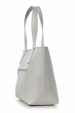 Модная экокожаная сумка с карманом и золотой фурнитурой Galanteya 423.23с465к45 бежевый_св. - фото 4