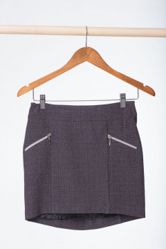 Юбка асимметричная из трикотажа с подкладкой Anelli 197 серый - фото 5