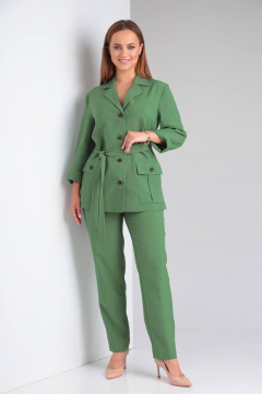 Брюки и жакет в стиле сафари для делового образа TVIN 7647 табак - фото 2