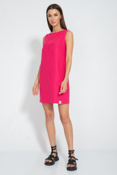 Короткое платье из льна с карманами и разрезом Kivviwear 3028.06 - фото 2