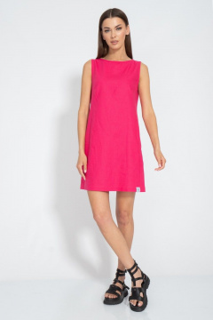 Короткое платье из льна с карманами и разрезом Kivviwear 3028.06 - фото 1