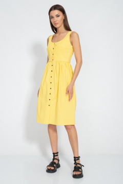 Летнее желтое платье с пуговицами на бретелях Kivviwear 3066.01 - фото 1