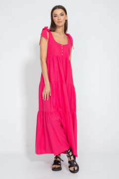 Сарафан удлиненный приталенный из лена с воланами Kivviwear 3068.01 - фото 4