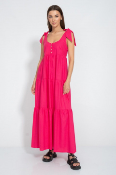 Сарафан удлиненный приталенный из лена с воланами Kivviwear 3068.01 - фото 2