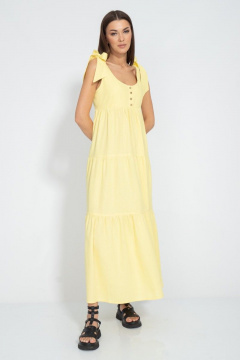 Летний сарафан из льна с воланами и ярким дизайном Kivviwear 3068.02 - фото 5