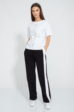 Футболка летняя из хлопка с принтом и удлиненным рукавом Kivviwear 4026.132 - фото 2