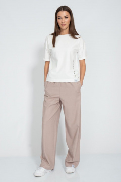 Футболка летняя из хлопка с принтом и удлиненным рукавом Kivviwear 4026.134 - фото 2