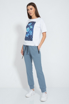 Футболка летняя из хлопка с длинным рукавом и принтом Kivviwear 4026.138 - фото 3