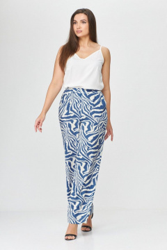 Топ с V-образным вырезом и разрезами из эластичной ткани Abbi 4013 белый - фото 3