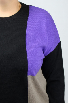 Черный джемпер с длинными рукавами и спущенной линией плеч Полесье С1360-22 3С3045-Д43 158,164 глубокий_черный - фото 3