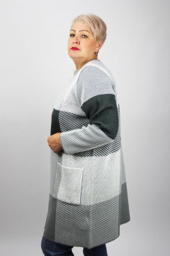 Серый жакет с накладными карманами и V-образной горловиной Полесье С2666-22 3С3026-Д43 158,164 дипломат - фото 2