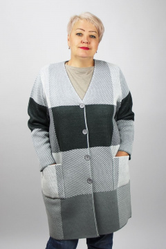 Серый жакет с накладными карманами и V-образной горловиной Полесье С2666-22 3С3026-Д43 158,164 дипломат - фото 1