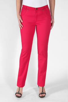 Розовые джинсы из хлопка с длиной 107 см для отдыха Mirolia 103-2 коралл - фото 1