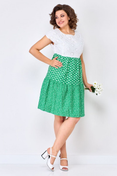 Платье хлопковое полуприлегающие воланы на сборке лето Solomeya Lux 927B - фото 3